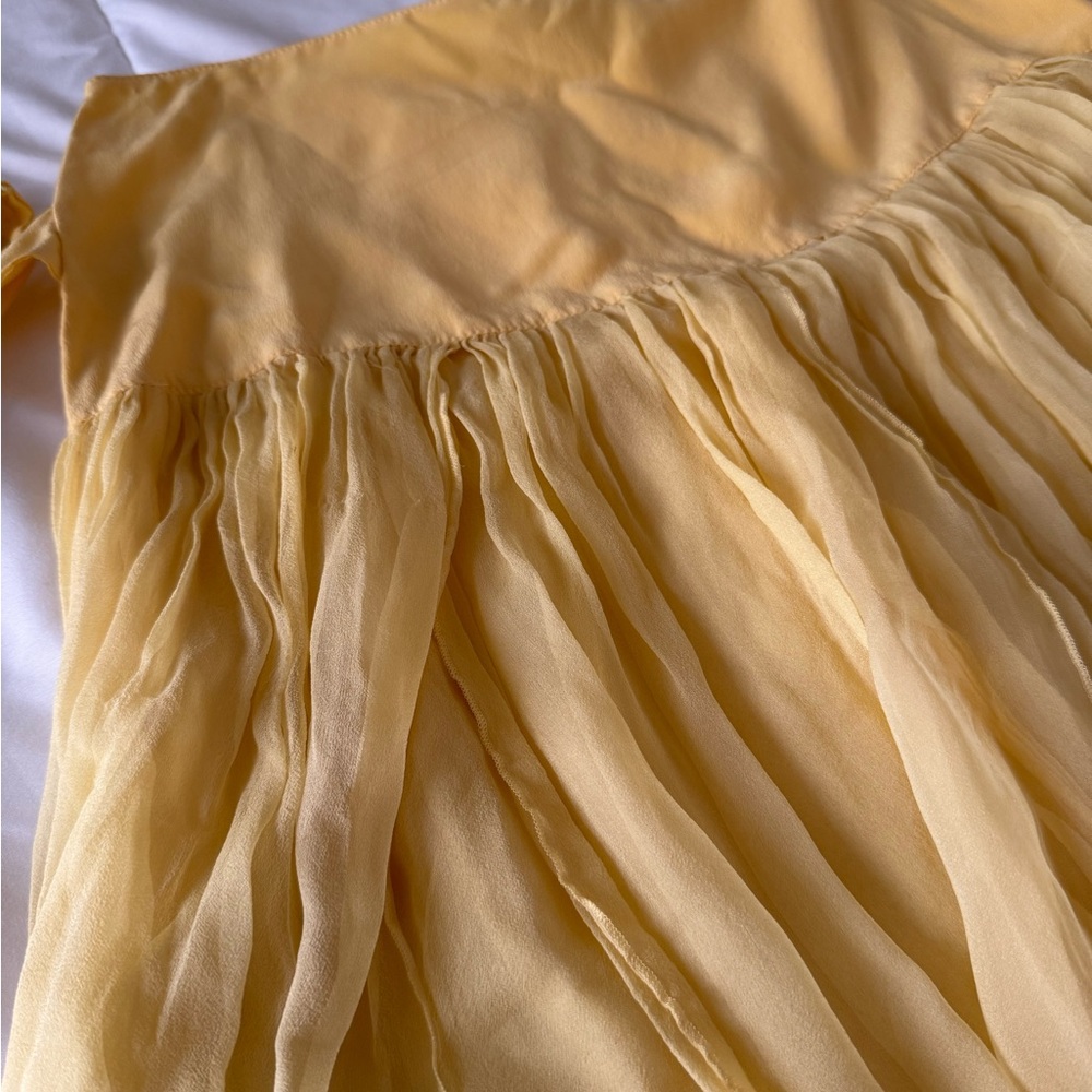 Blumarine Vintage Soft Yellow Chiffon Top